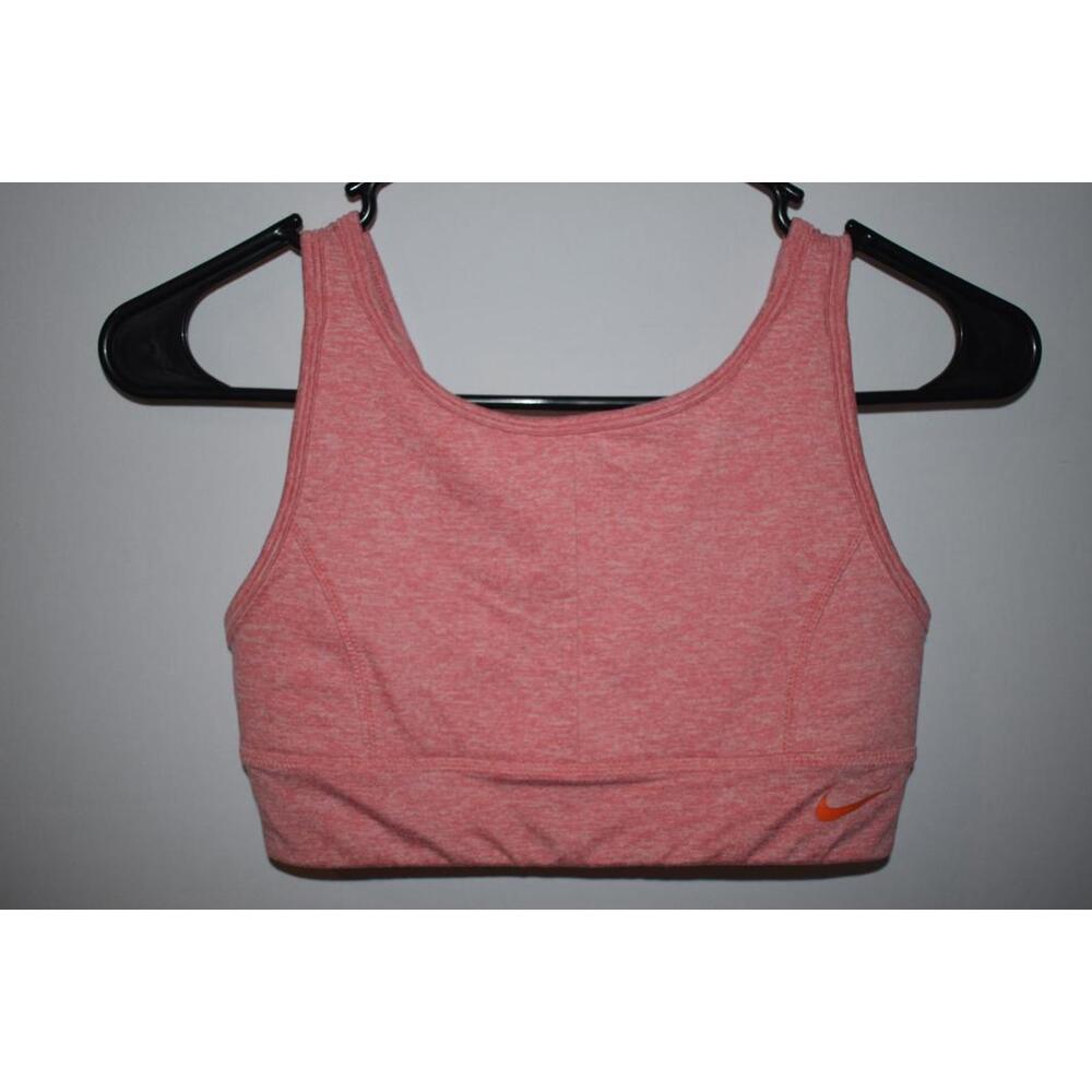 Nike Women's Coral/Pink Heatherd Pattern Sports Bra Size Med
